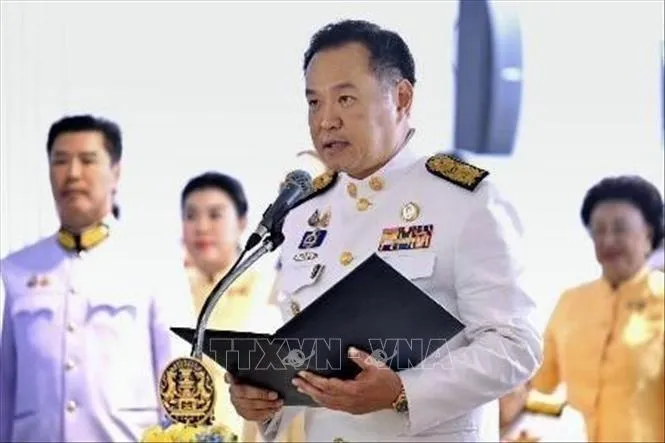 Thủ tướng Thái Lan Anutin Charnvirakul phát biểu tại Bangkok. Ảnh: Kyodo/TTXVN