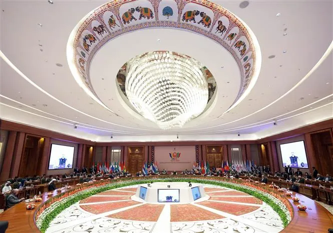 Quang cảnh Hội nghị thượng đỉnh BRICS lần thứ 18 tại New Delhi, Ấn Độ ngày 12-9. Ảnh: ANI/TTXVN