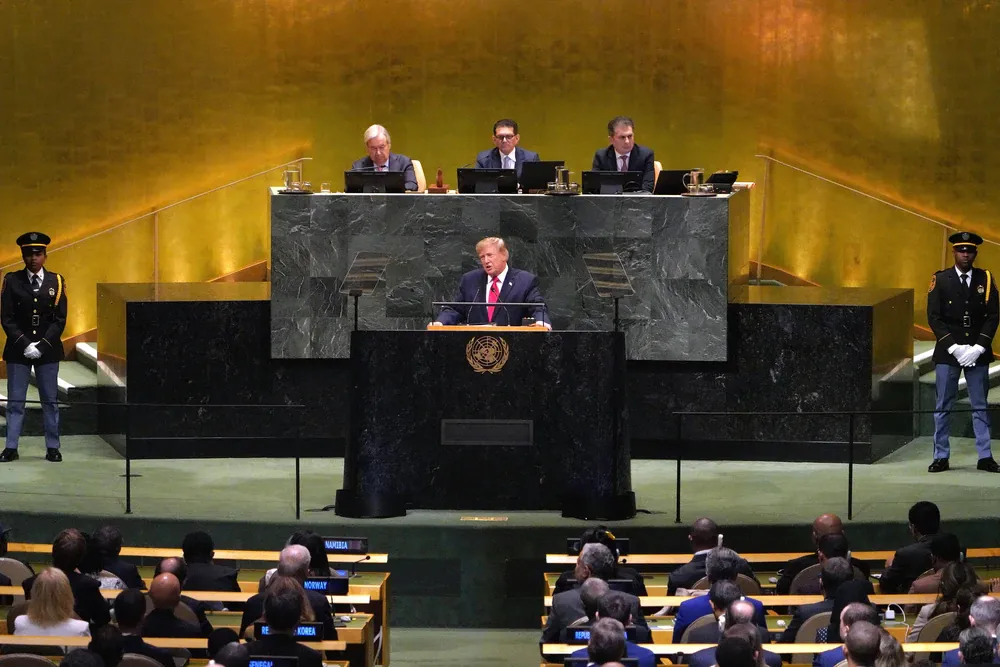 Tổng thống Mỹ Donald Trump phát biểu trước Đại hội đồng LHQ ở New York, ngày 22-9-2026. Ảnh: THX/TTXVN phát