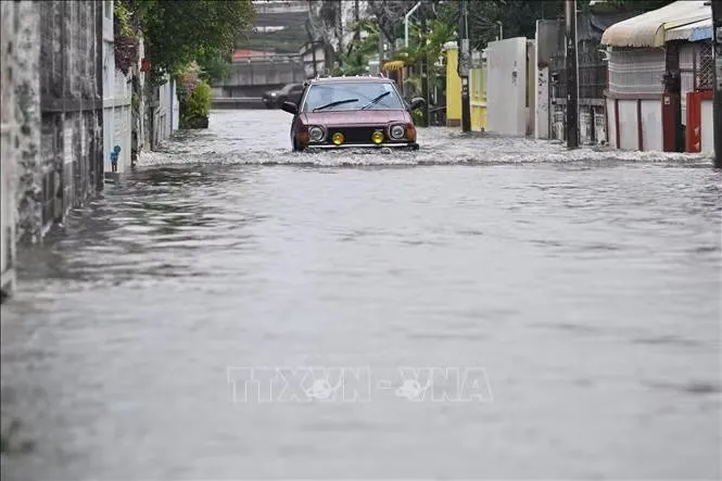 Ngập sâu tại thủ đô Bangkok, Thái Lan do mưa lớn ngày 26-9-2026. Ảnh: THX/TTXVN phát