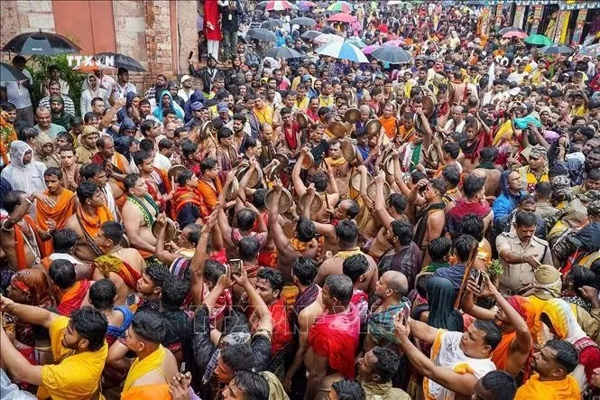 Người dân tham gia sự kiện tôn giáo ở khu vực Puri của bang Odisha, miền Đông Ấn Độ. Ảnh tư liệu - minh họa: ANI/TTXVN phát