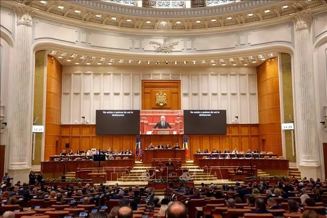 Quang cảnh phiên họp Quốc hội Romania tại Bucharest. Ảnh: THX/TTXVN