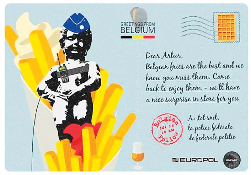 Gửi bưu thiếp tới tội phạm bị truy nã 