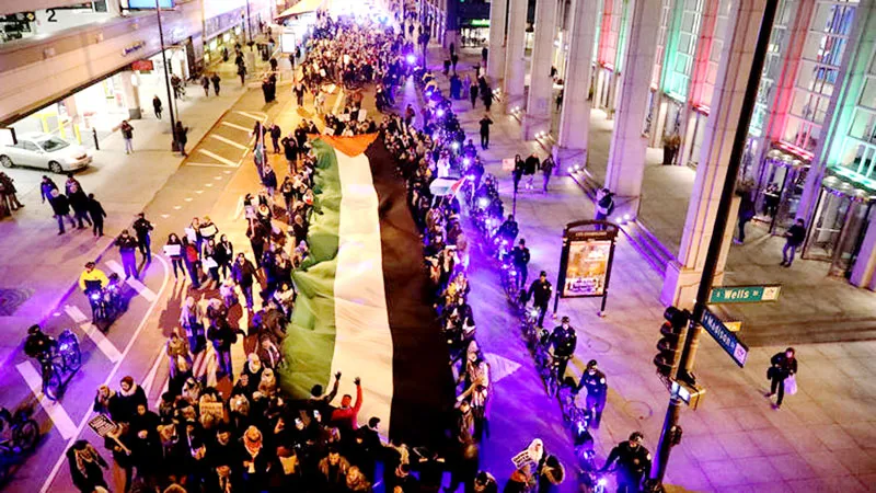 Biểu tình phản đối tuyên bố công nhận Jerusalem là thủ đô của Israel của Tổng thống Mỹ Donald Trump ở TP Chicago (Mỹ)