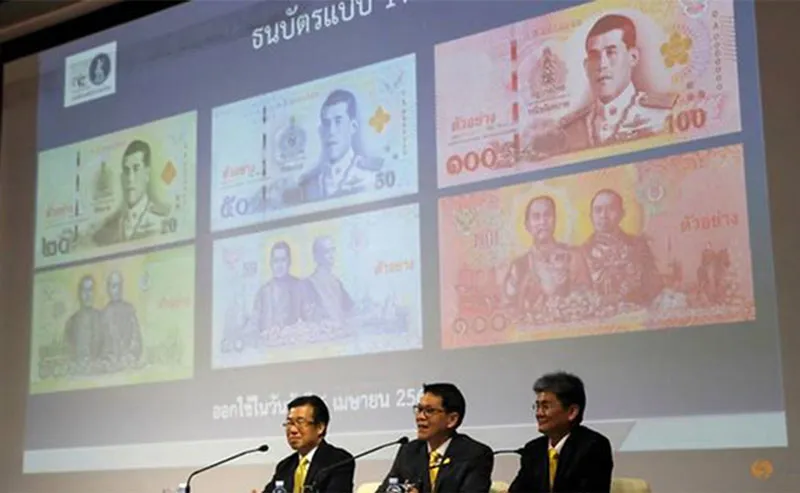 Thái Lan công bố tiền giấy mới  có ảnh tân vương