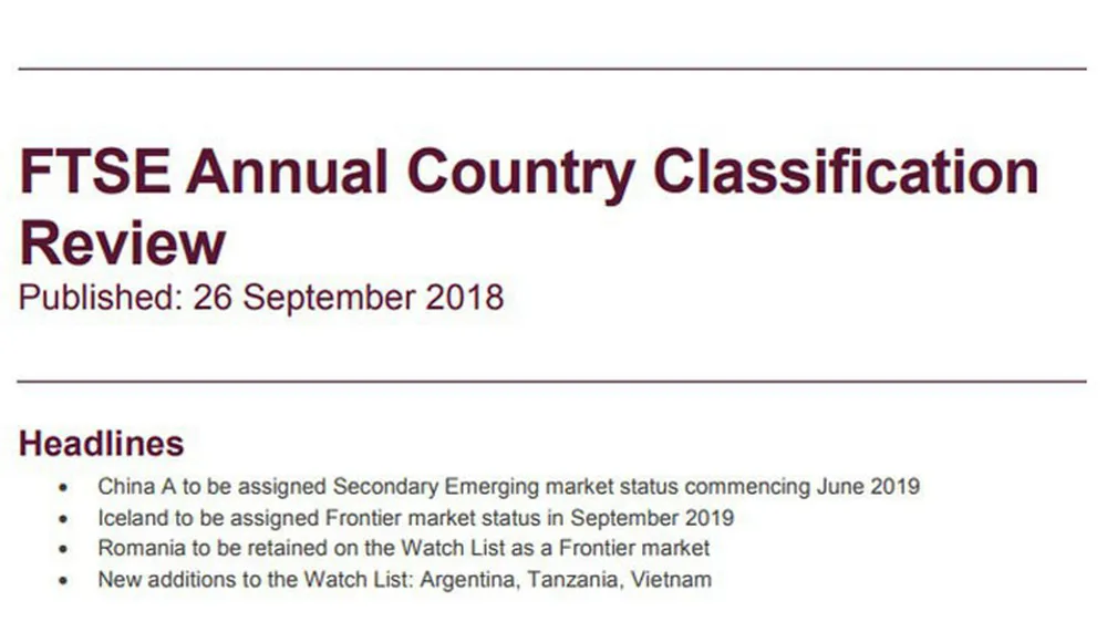 Báo cáo của FTSE Russell đưa thị trường chứng khoán Việt Nam vào danh sách theo dõi nâng hạng