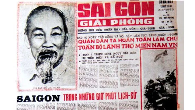 Số đầu tiên Báo Sài Gòn Giải Phóng xuất bản ngày 5-5-1975 