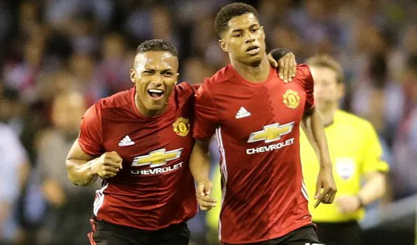 Marcus Rashford (phải) ghi bàn mang lại chiến thắng cho Man.Utd. Ảnh: Reuters