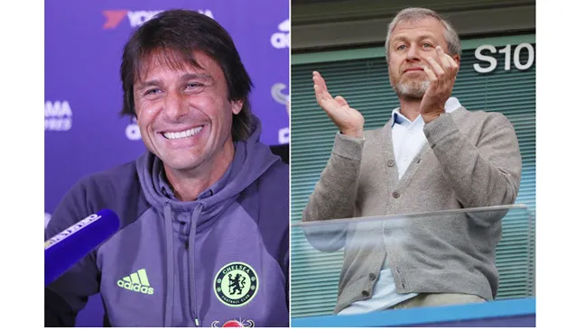 Conte (ảnh trái) được thưởng lớn sau khi đưa Chelsea vô địch Premier League.