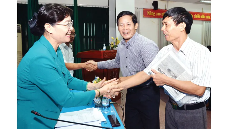 Chủ tịch HĐND TPHCM Nguyễn Thị Quyết Tâm tại buổi tiếp xúc cử tri 