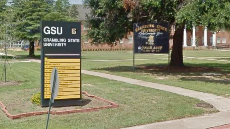 Trường Grambling State Univerity (GSU) có khoảng 5.000 sinh viên, ở TP Gambling, quận Lincoln Parish, Bắc bang Louisiana, Mỹ. Ảnh: GOOGLE MAPS