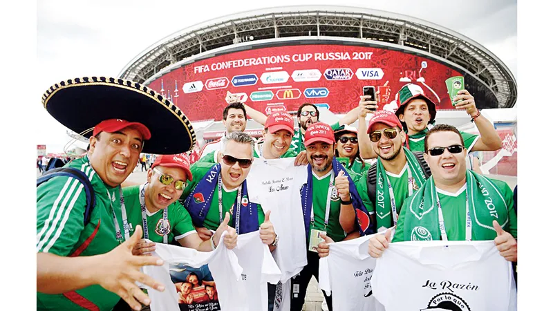 Người hâm mộ Mexico trước một trận đấu tại Confederations Cup 2017