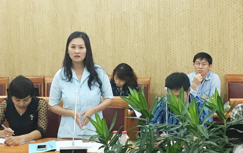 Bà Đoàn Thị Ánh Mai, Giám đốc Trung tâm Văn hóa quận 8, TPHCM phát biểu tại buổi tọa đàm.