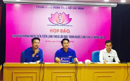 Trung ương Đoàn tổ chức họp báo giới thiệu chương trình Đại hội Thanh niên tiên tiến làm theo lời Bác. Ảnh: Hanoimoi