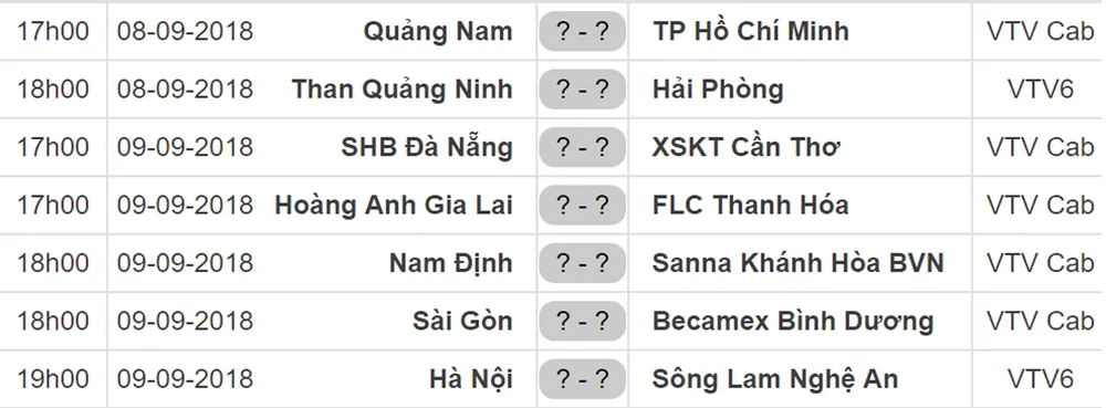 Lịch thi đấu vòng 21 Nuti Cafe V.League 2018: TPHCM làm khách trên sân Tam Kỳ ảnh 1