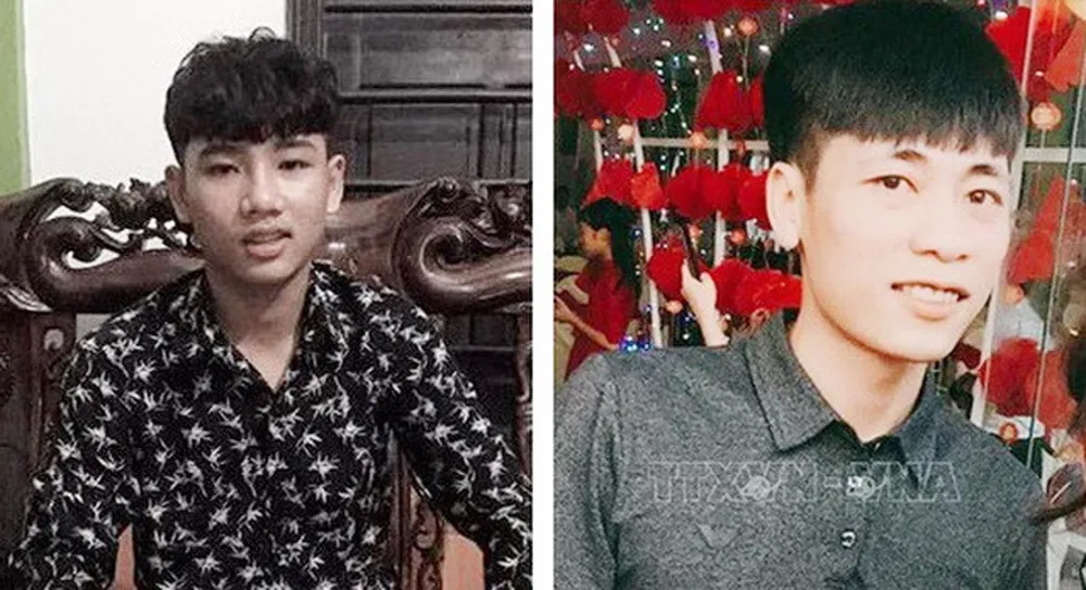 Hai anh Võ Khánh Thành (trái) và Phạm Thế Cương. Ảnh: TTXVN