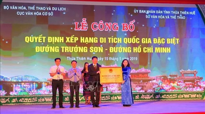 Tiếp nhận Bằng Xếp hạng Di tích Quốc gia đặc biệt Đường Trường Sơn - Đường Hồ Chí Minh