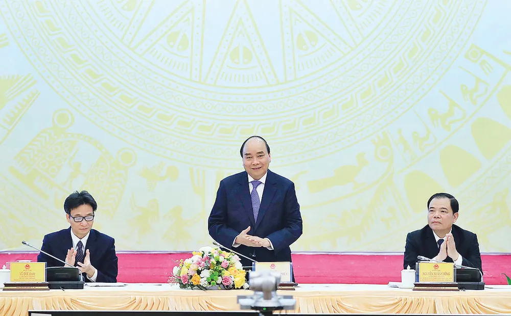 Thủ tướng Nguyễn Xuân Phúc phát biểu tại hội nghị. Ảnh: TTXVN