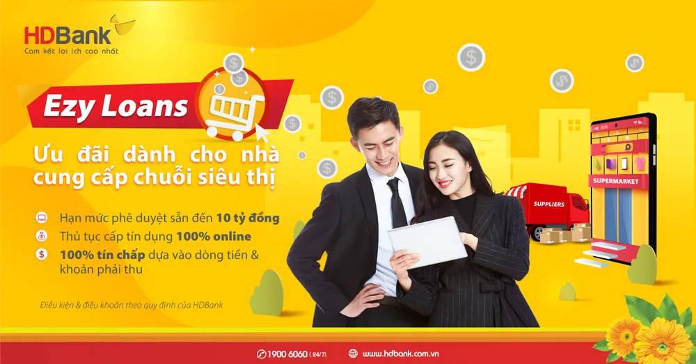 HDBank ưu đãi lãi suất cho nhà cung cấp siêu thị qua chương trình tín dụng 100% online ảnh 1