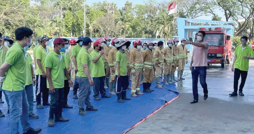 Diễn tập phương án chữa cháy, cứu hộ cứu nạn tại VWS ảnh 1