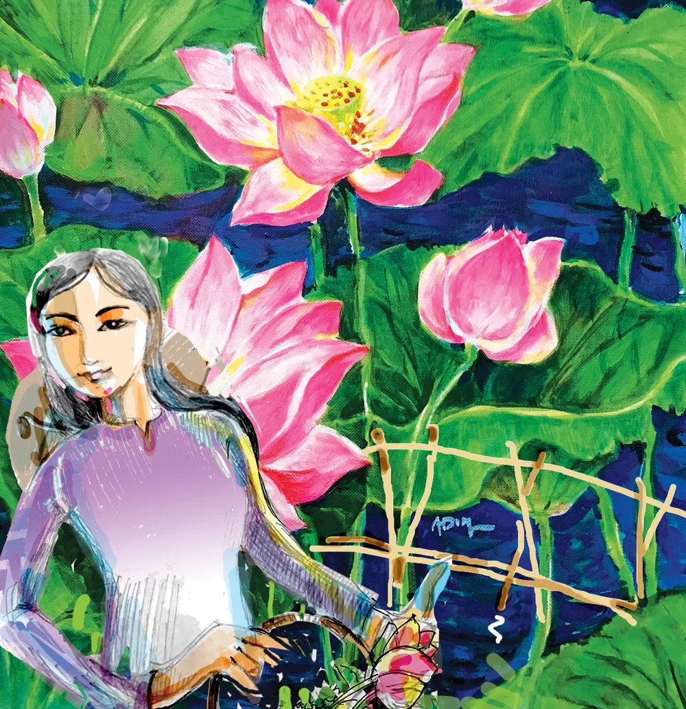 Bên dòng sông An, hoa sen nở