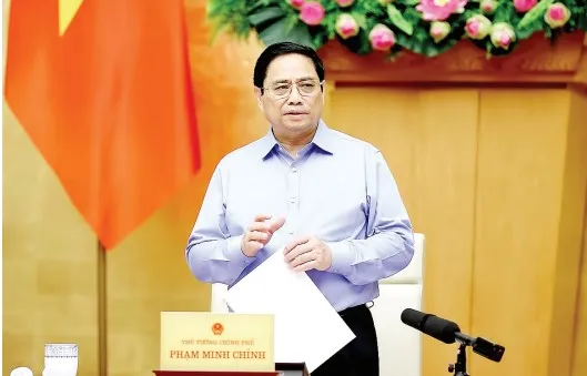 Thủ tướng Phạm Minh Chính phát biểu chỉ đạo phiên họp. Ảnh: VIẾT CHUNG