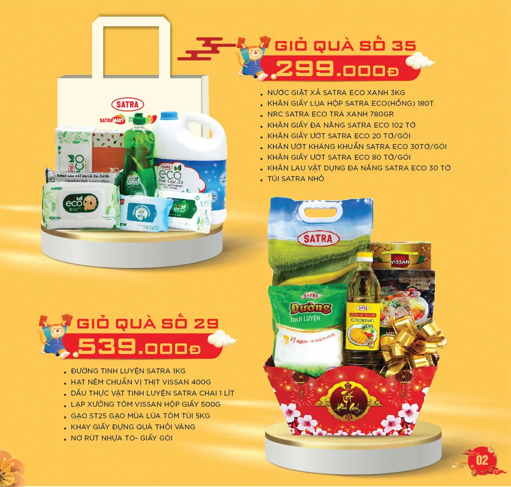 Đa dạng hình thức giỏ quà Tết tại hệ thống bán lẻ SATRA ảnh 1