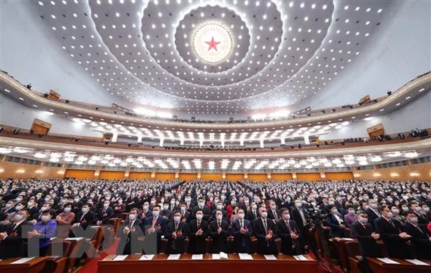 Các đại biểu tham dự kỳ họp thường niên Chính Hiệp khóa XIV tại Bắc Kinh, Trung Quốc, ngày 4-3. (Ảnh: THX/TTXVN)