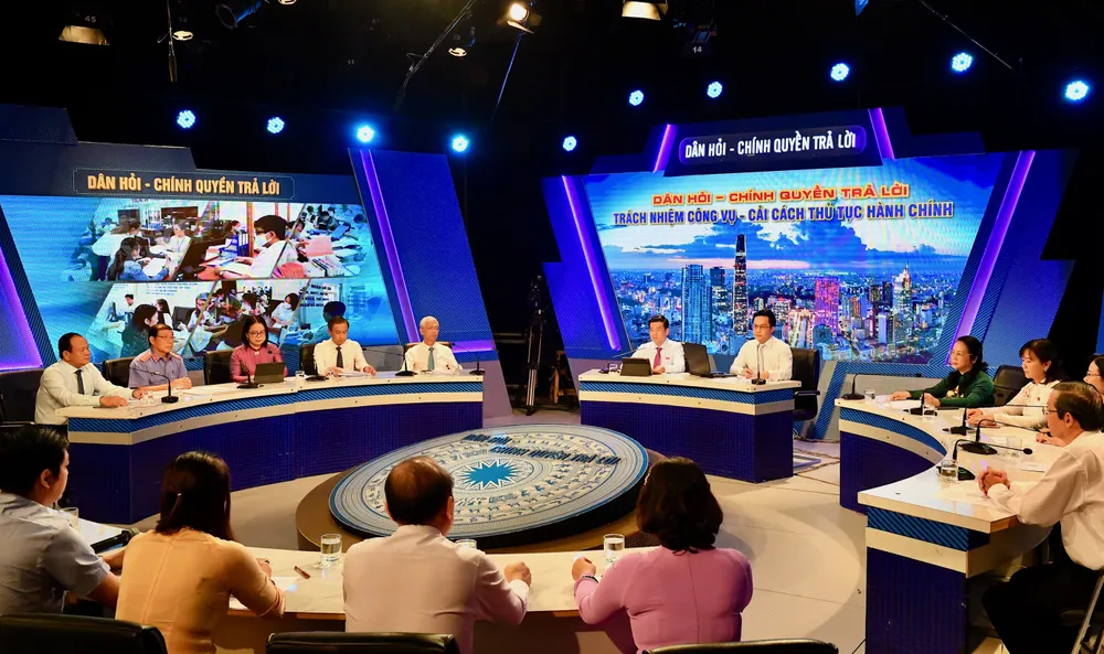 Quang cảnh Chương trình Dân hỏi-Chính quyền trả lời, ngày 12-3-2023. Ảnh: VIỆT DŨNG