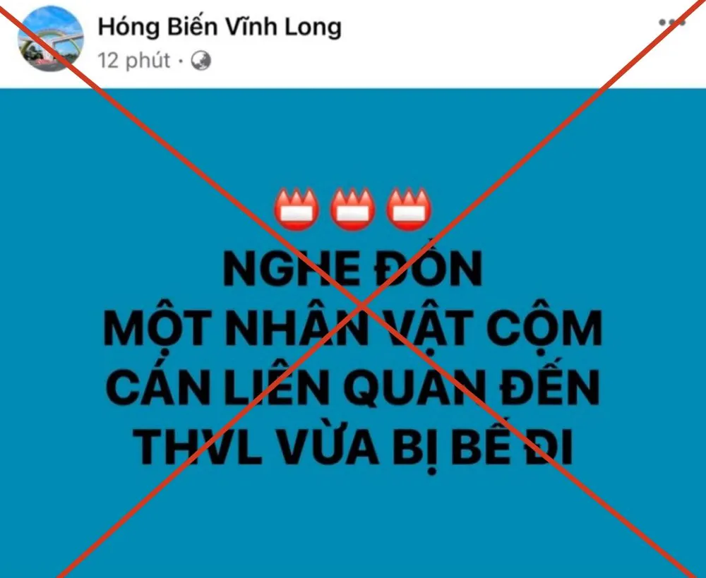Một Fanpage cũng đăng tải vụ việc liên quan đến nguyên Giám đốc Đài truyền hình Vĩnh Long