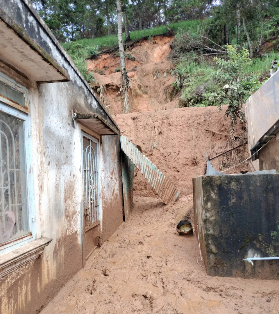 Một địa điểm tại khu vực phường 4, TP Đà Lạt bị sạt lở trong ngày 29-6