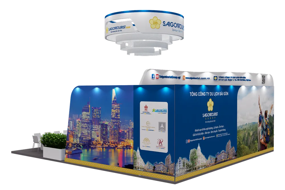 Phối cảnh gian hàng Saigontourist Group tại hội chợ ITE HCMC 2023