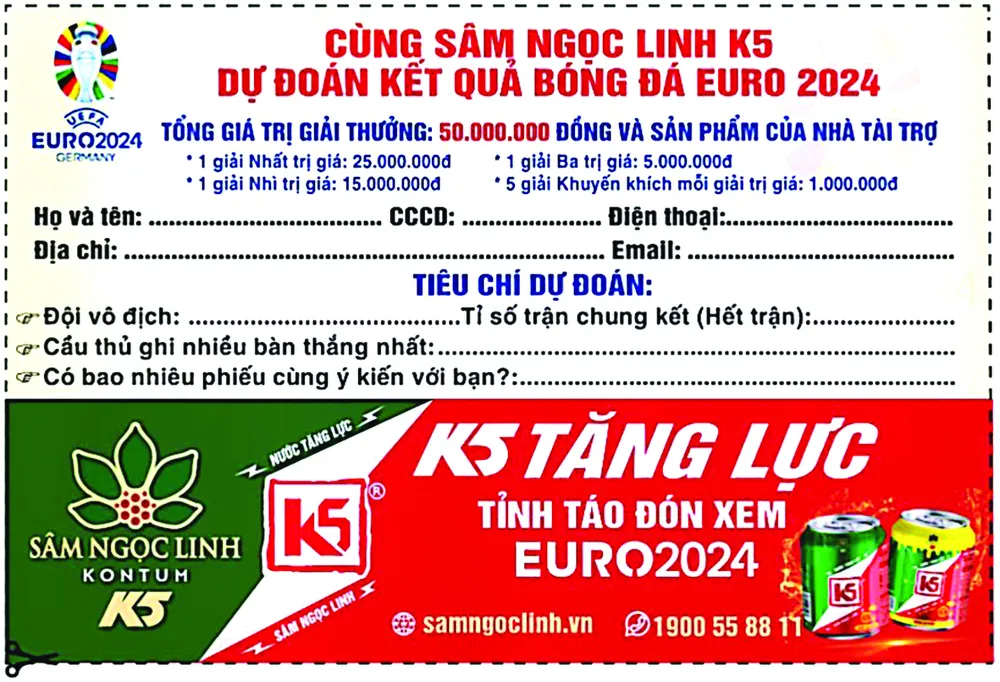 Cùng Báo Sài Gòn Giải Phóng và Sâm Ngọc Linh K5 dự đoán kết quả Euro 2024