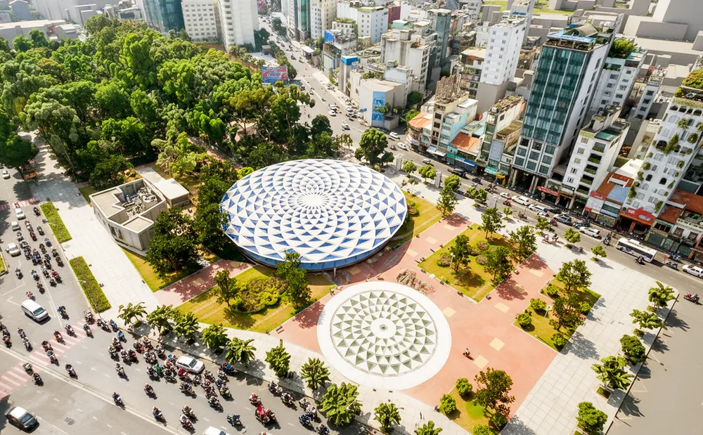 Nhà ga Bến Thành, ga trung tâm của tuyến metro số 2 (Bến Thành – Tham Lương), TPHCM. Ảnh: HOÀNG HÙNG