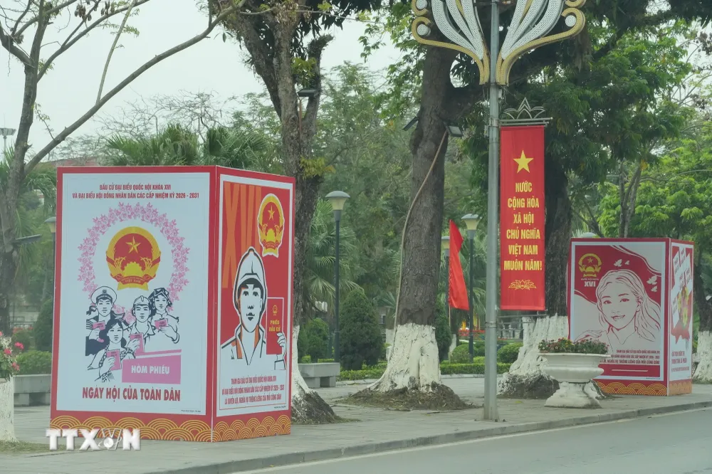 Không khí rộn ràng trước ngày bầu cử đại biểu Quốc hội khóa XVI và Hội đồng nhân dân các cấp nhiệm kỳ 2026-2031 ở Phú Thọ. Ảnh: Nguyễn Thảo/TTXVN
