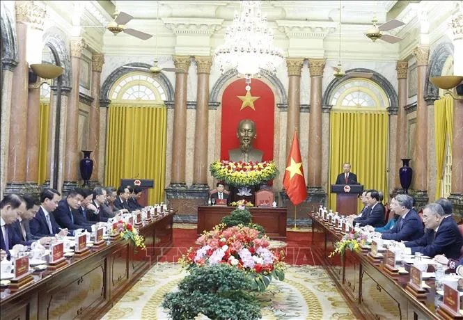 Tổng Bí thư, Chủ tịch nước Tô Lâm phát biểu tại lễ bàn giao. Ảnh: Thống Nhất/TTXVN