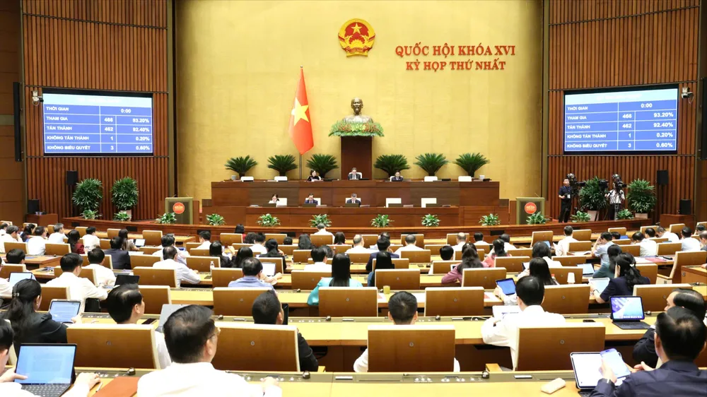 Phiên họp Quốc hội chiều 21-4. Ảnh: QUANG PHÚC