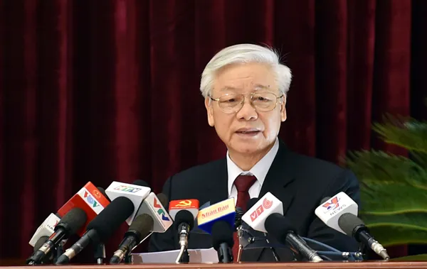  Tổng Bí thư Nguyễn Phú Trọng phát biểu bế mạc hội nghị.