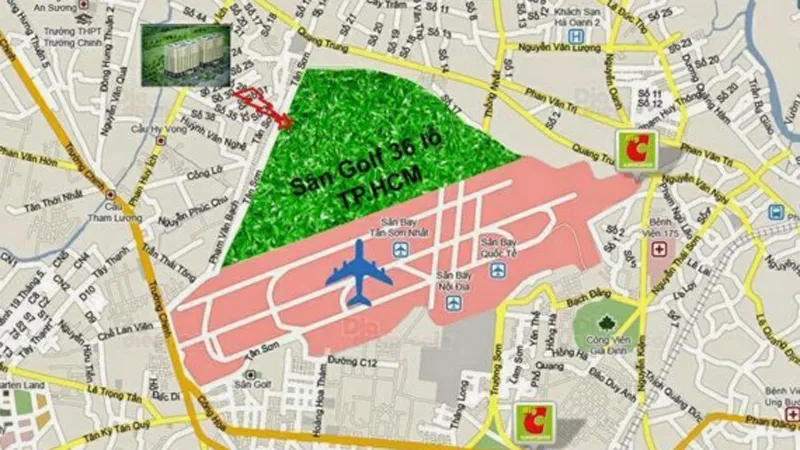 Sơ đồ khu vực sân bay Tân Sơn Nhất.
