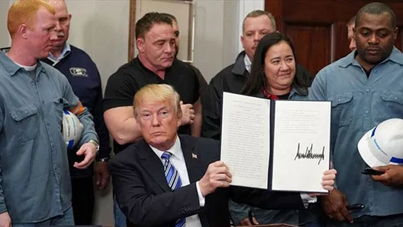 Sắc lệnh áp thuế cao với thép và nhôm vấp phải phản ứng của dư luận quốc tế. Ảnh minh họa