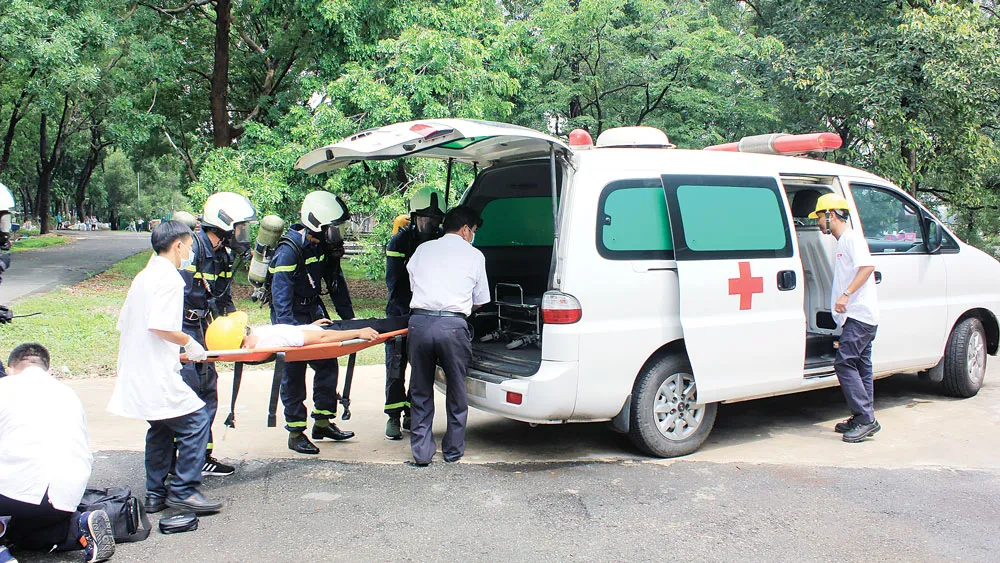 Công ty Vedan Việt Nam tích cực thực tập phương án chữa cháy và cứu nạn cứu hộ ảnh 6