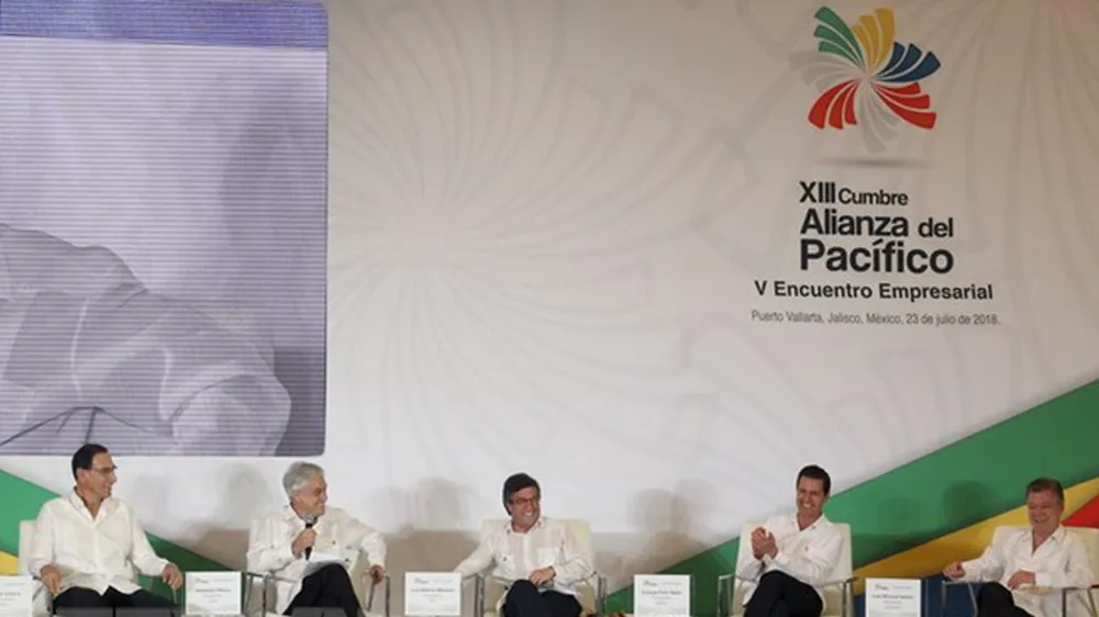 Lãnh đạo các nước Peru, Chile, Colombia và Mexico tại hội nghị Liên minh Thái Bình Dương ở Mexico ngày 23-7. Ảnh: Nguồn TTXVN