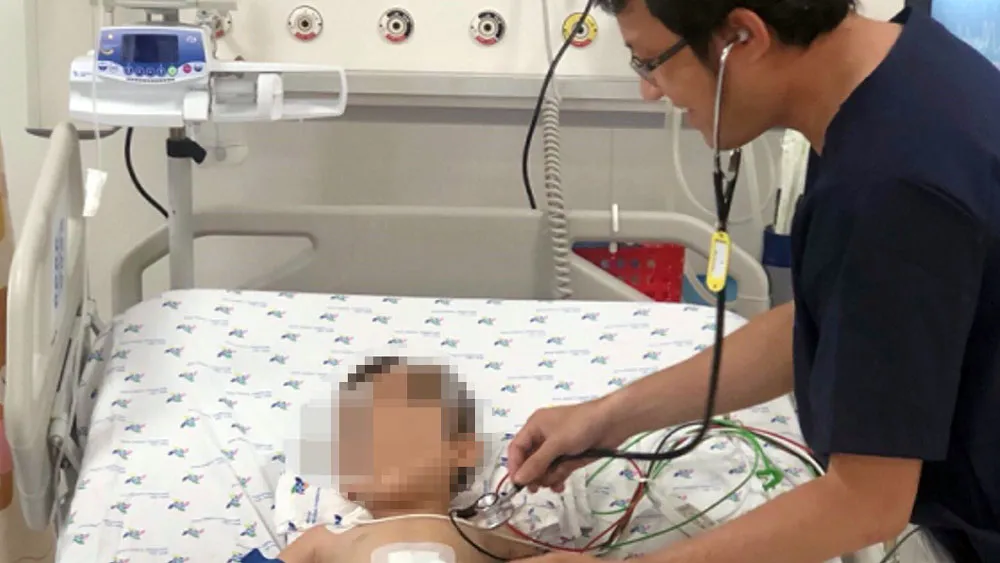 Bệnh nhi ói ra máu đã dần hồi phục sức khỏe. Ảnh: BV cung cấp