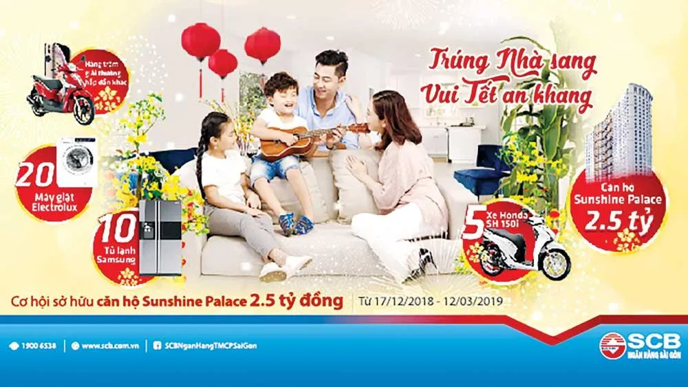 SCB triển khai quay số đợt 2 CTKM “Trúng nhà sang - Vui Tết an khang”