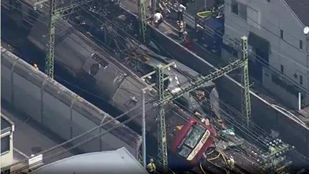 Hiện trường vụ tai nạn đường sắt ở Nhật Bản. Nguồn: RT