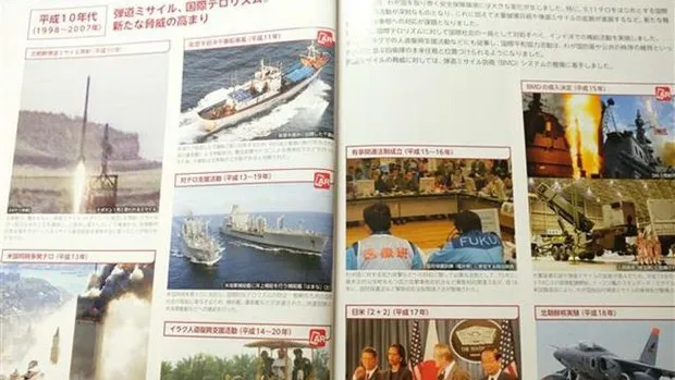 Nội dung trong Sách trắng Quốc phòng của Nhật Bản. Ảnh: Bùi Hồng Hà/TTXVN