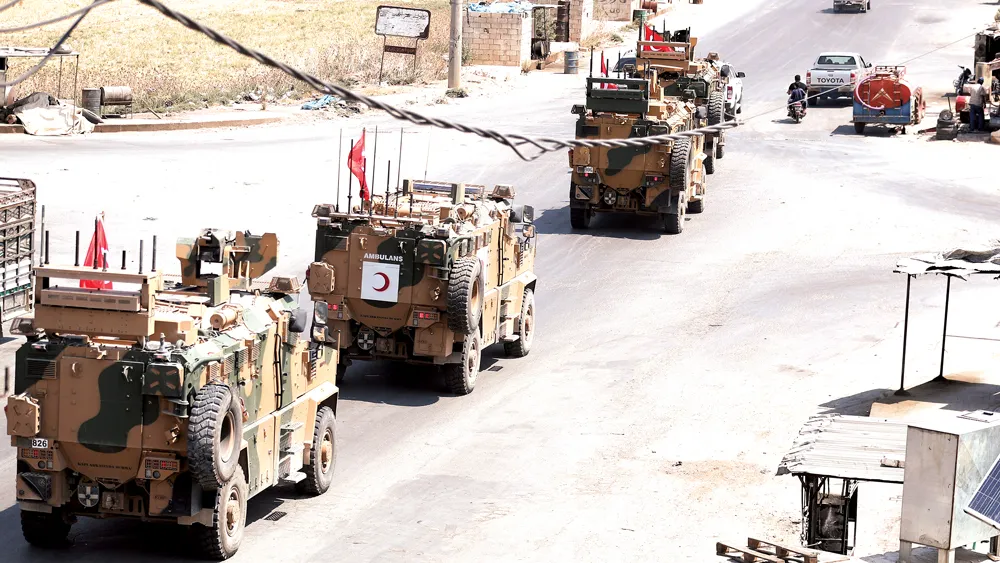 Binh sĩ Thổ Nhĩ Kỳ tại thị trấn Saraqib, tỉnh Idlib, Đông Bắc Syria. Ảnh: AFP/TTXVN