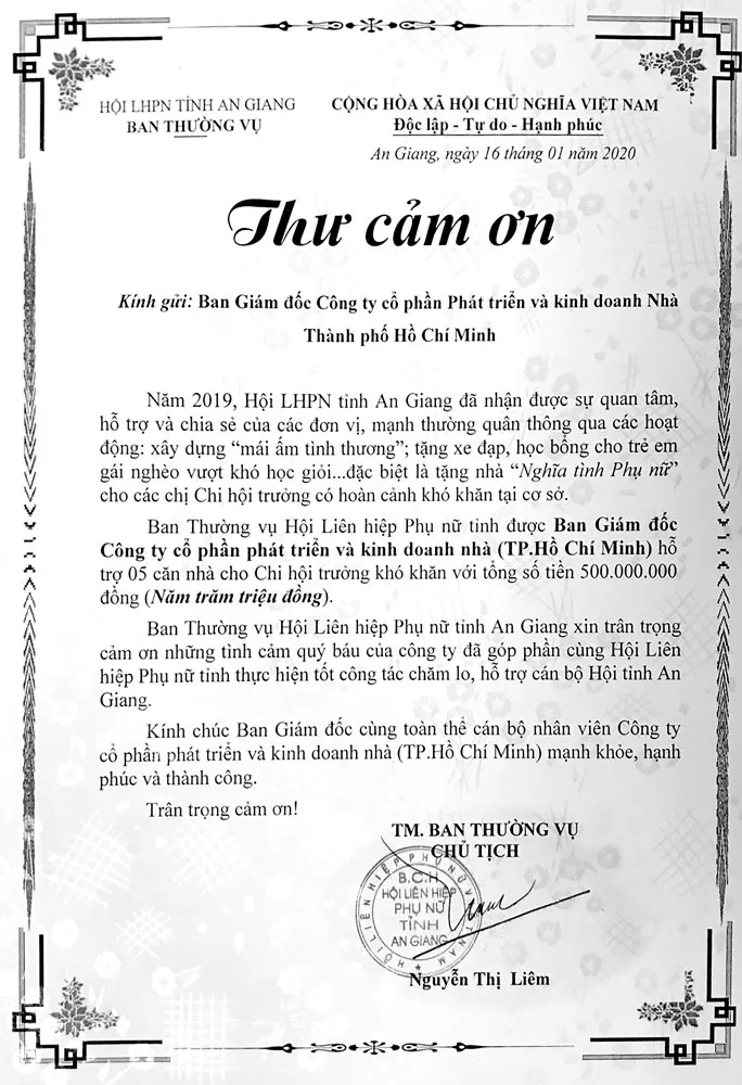 HDTC tài trợ xây dựng 5 căn “Nhà nghĩa tình phụ nữ” ở An Giang ảnh 2