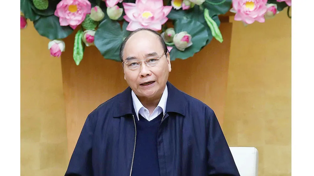 Thủ tướng Nguyễn Xuân Phúc phát biểu tại cuộc họp. Ảnh: TTXVN