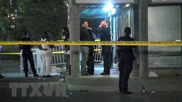 Hiện trường vụ xả súng tại hộp đêm ở Toronto, Canada, ngày 5-8-2019. Nguồn: CTV News/TTXVN